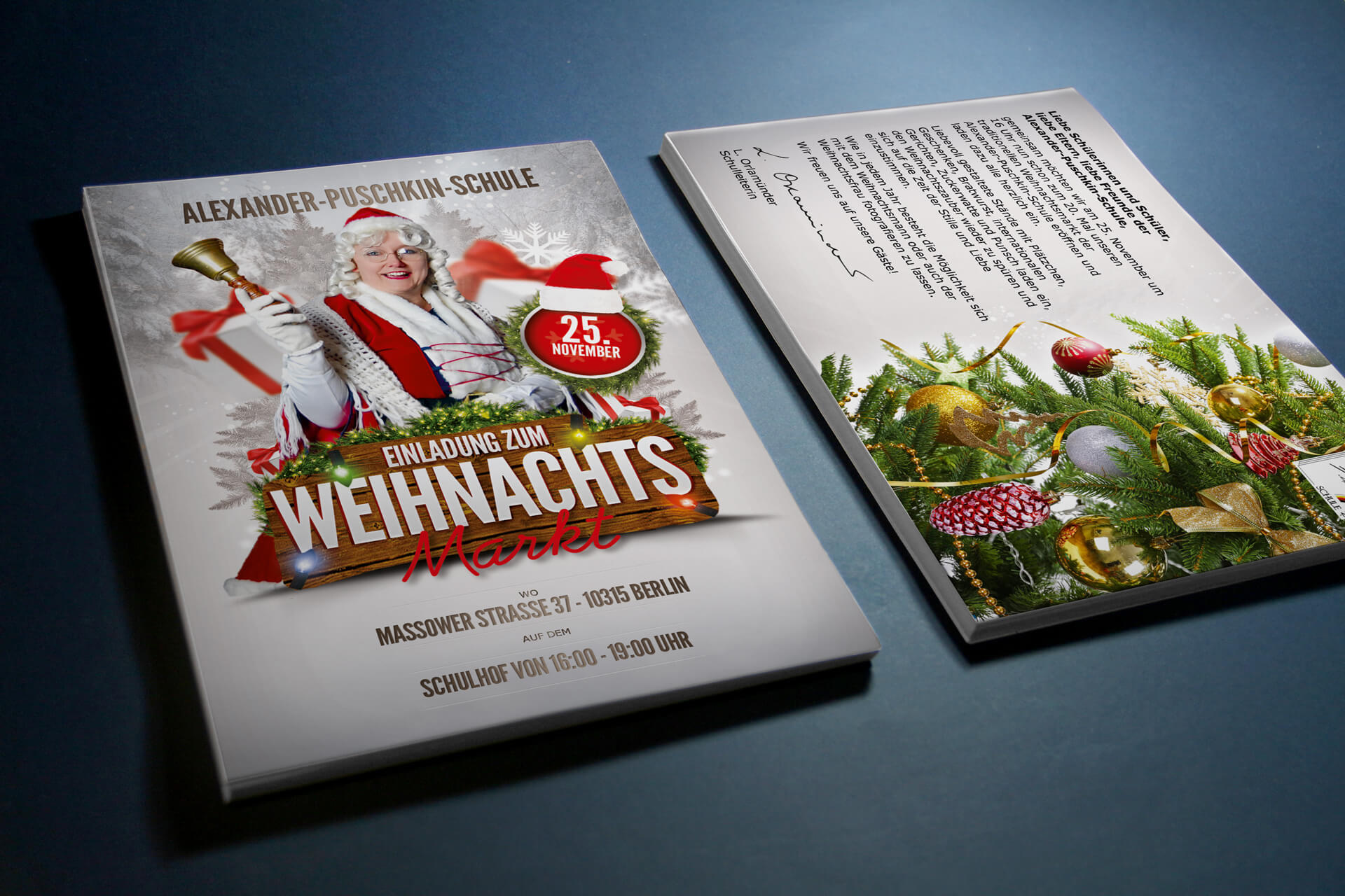 Einladung zum Weihnachtsmarkt der Alexander-Puschkin-Schule, Berlin