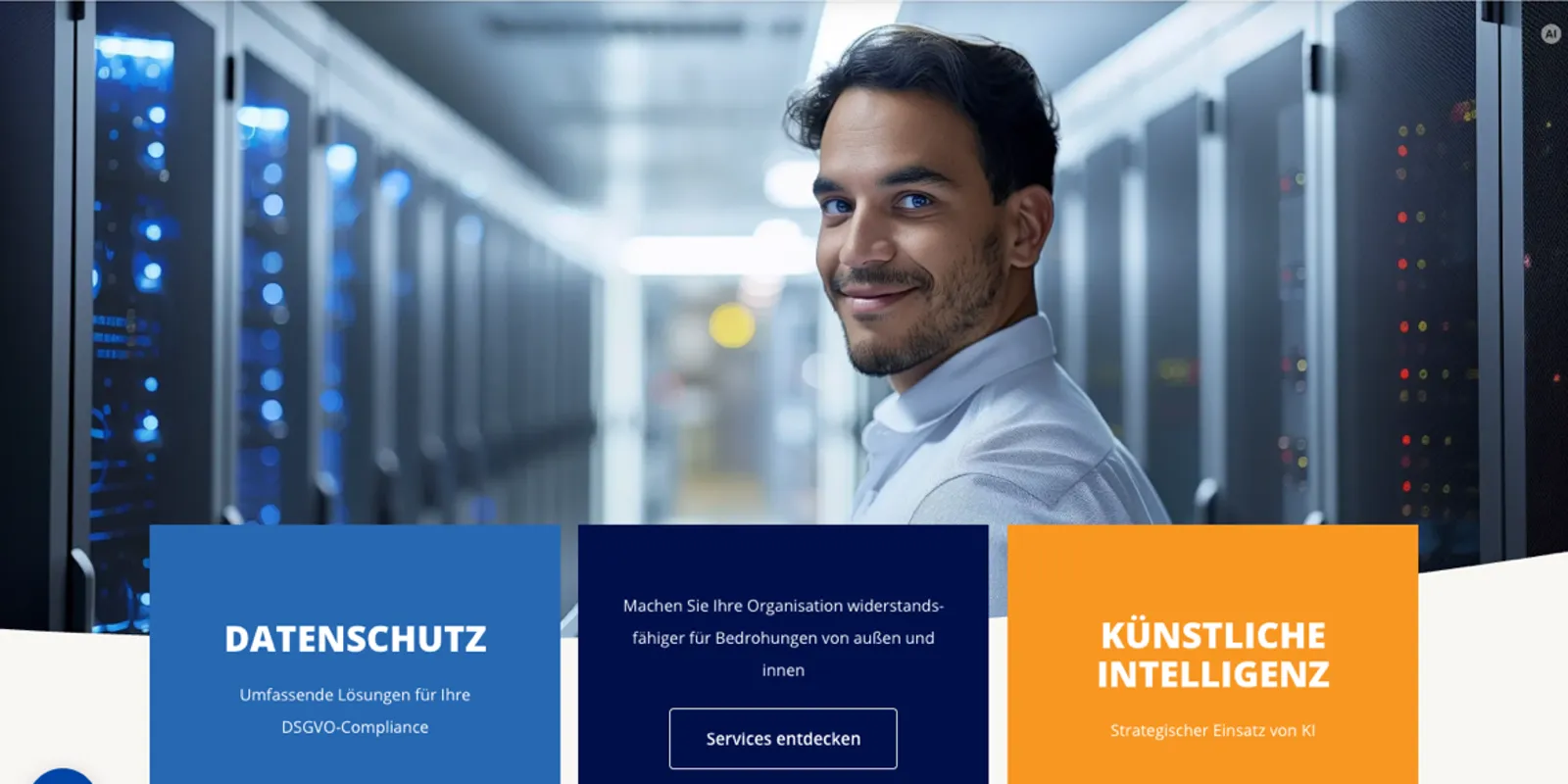 Webseite activeMind, Startbild